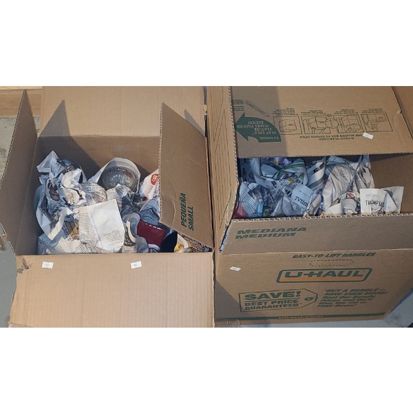 Two Boxes w/ Assorted Flower Vases- Frosted Green 8.5 T