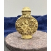  Carved Floral Snuff Bottle with Spoon  2.5H