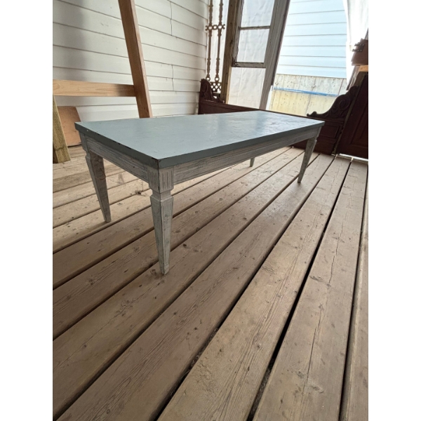Antique coffee table with repainted legs and top