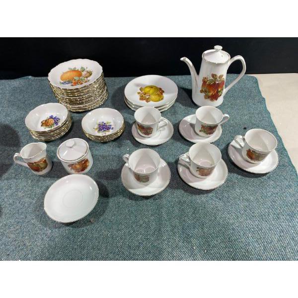 China Set with Fruit Design on it
