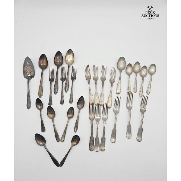  Collection Of Vintage & Silver-Plated, Flatware Pieces, Which Are Typically Found As Collectibles.