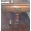 Image 3 : Folding Wood End Table w Drawer 35 w (sides open) x 18 h & Ceramic Lamp 26 h