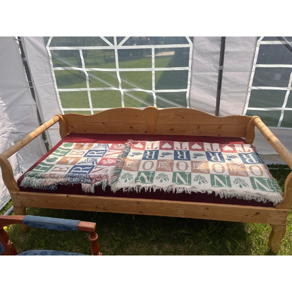Log Wood Twin Day Bed Frame L80 W37 H32
