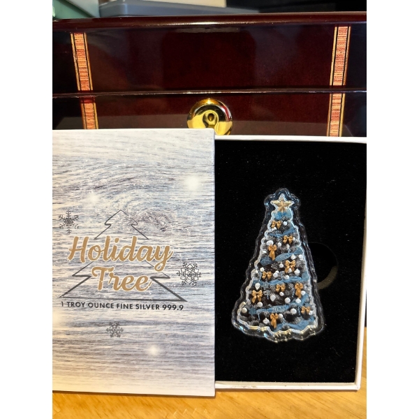 2021 $2 Shaped Holiday Tree - Pure Silver Coin