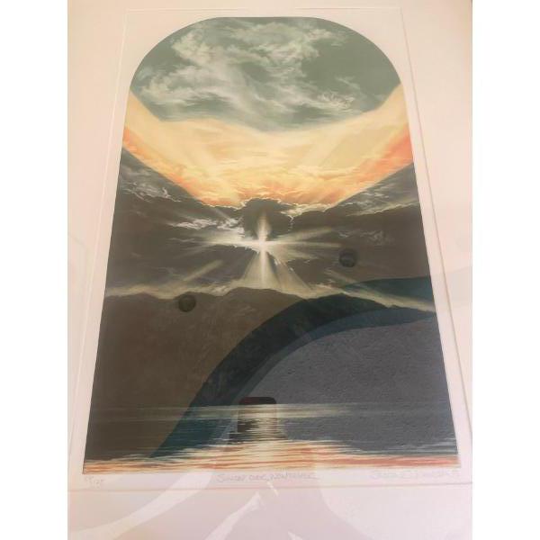 Susan Jamison 1984 "Sunset Over Washwater" 37/125 Print 25 x 34.5