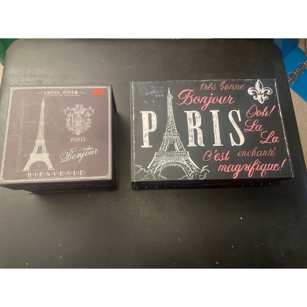 Nesting Storage Boxes with French / Paris Motiff