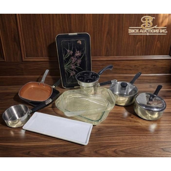 Pyrex Glass Baking Dishes, Cookware, and Decorative Tray