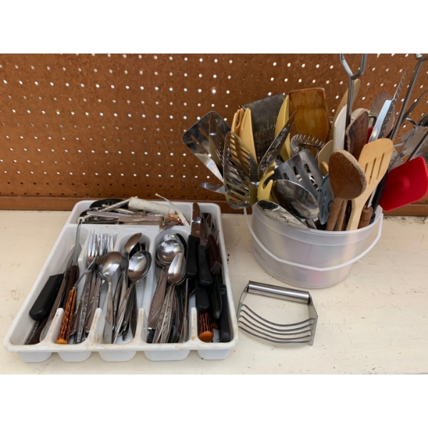 Vintage silverware and utensil lot 
