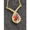 Image 2 : 10K Gold and Garnet Necklace (total weight 2.8g)