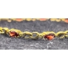 Image 2 : 10K Gold, Garnet and Diamond Bracelet  (total weight 4.8g)