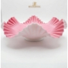 Image 3 :  Pink Ruffled "Bride's Basket" Victorian-Era Art Glass 