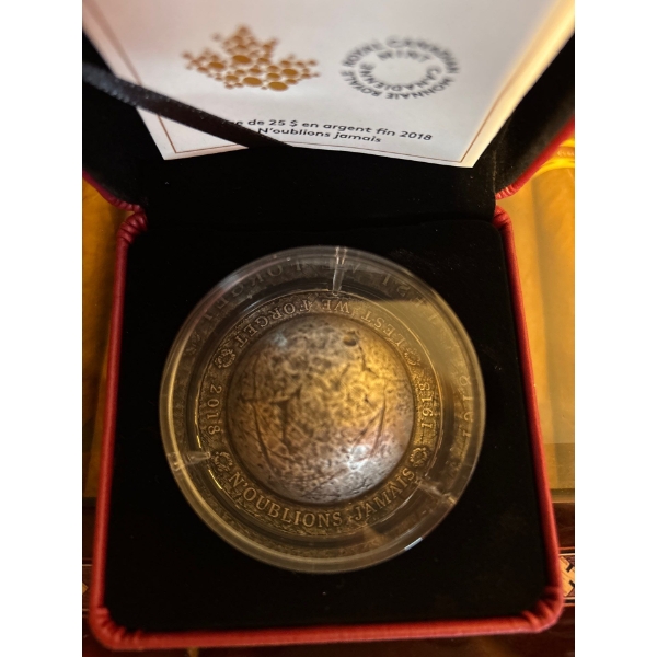 2018 $25 Lest We Forget - Pure Silver Coin
