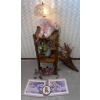 Image 1 : Wood Plant Stand 15x15x26 Crystal Touch Lamp Stuffed Horse/Unicorn Faux Follage & More