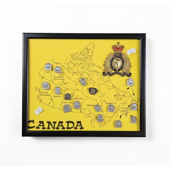 Canadian Map with Provincial/Territorial Pins and CBSA Badge