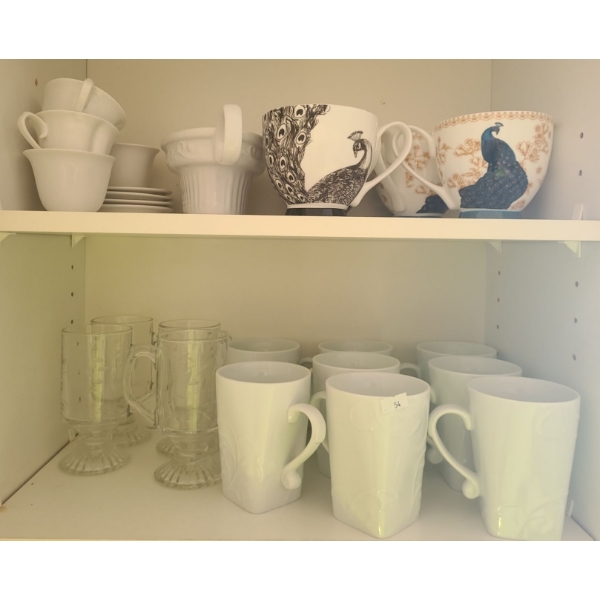 Collection of Mugs Including with Peacocks
