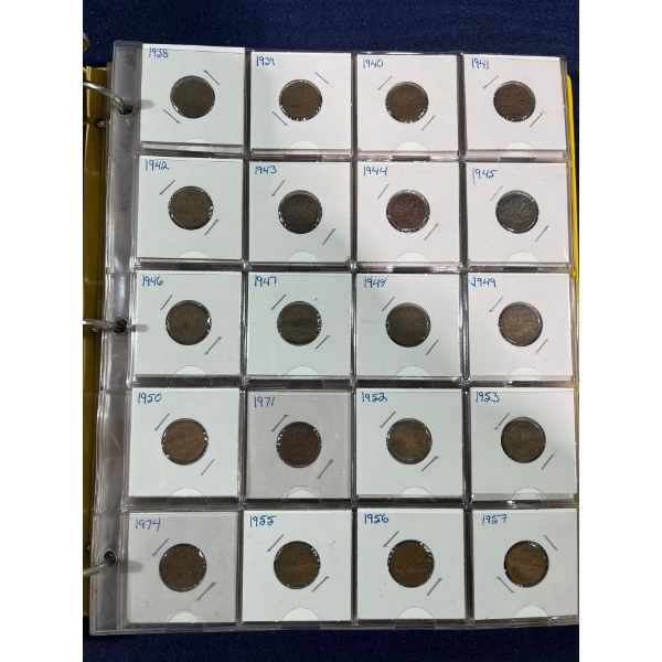 Binder of Canadian Coins, Various Values and Years