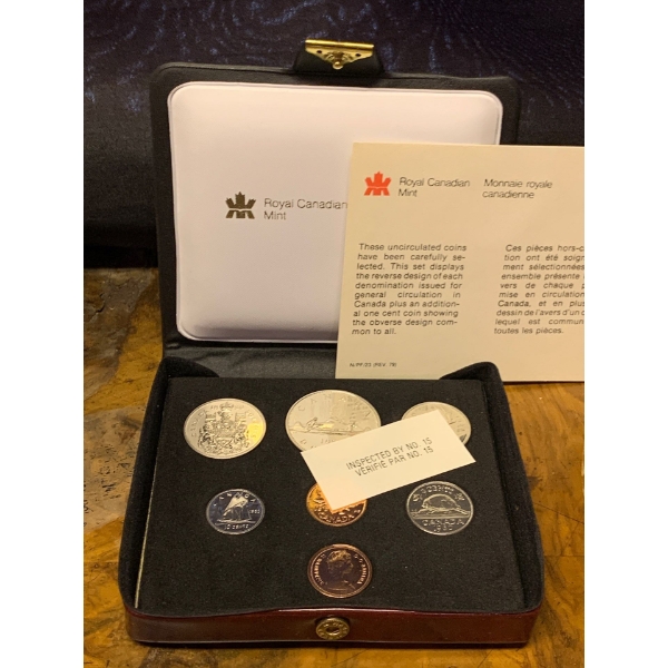 Royal Canadian Mint 1980 Uncirculated Custom Coin Set in Case 
