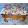 Image 2 : Small WoodenSide/End Table w/ Drawer & Upholstered Foot Stool 17"w x 17"d x26"tall