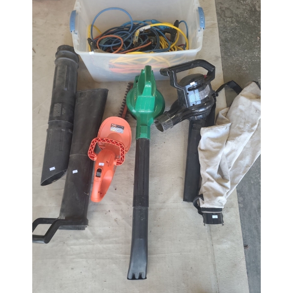 B&D Model TR1700 Hedge Trimmer, Weed Eater Model 2595 Blower/Mulching Vac, Toro Blowervac Model51582