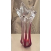 Image 3 : White Rectangular Table with Red and Clear Glass Vase