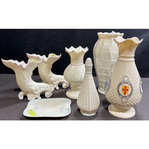 Belleek Porcelain Vases and Dishes