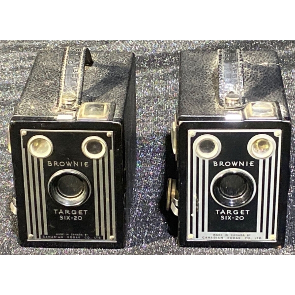 Two Vintage Kodak Brownie Target Six-20 Film Cameras