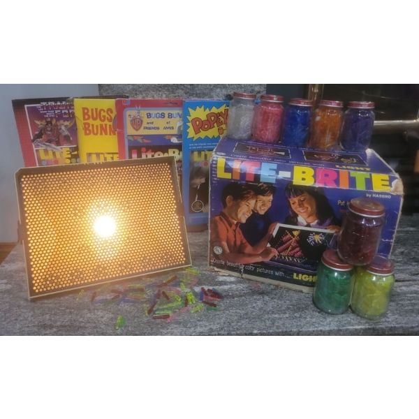 Lite-Brite Color Creations w/ multiple Colored Pegs & Traced Cut Outs For Lighting Up Your World
