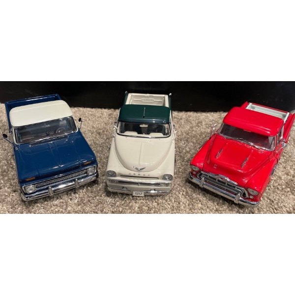 1966 Chevrolet C10 Pickup 1:24 Scale/ 1957 Chevrolet Cameo Pickup Truck 1:24 Scale/ 1967 Dodge Swept