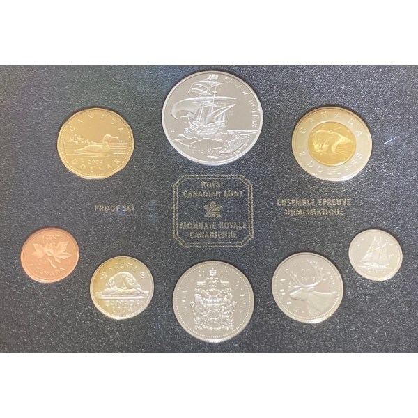 2004 Canadian Proof Set With Fine Silver Dollar 92.5% Silver 1.82 Troy Ounces