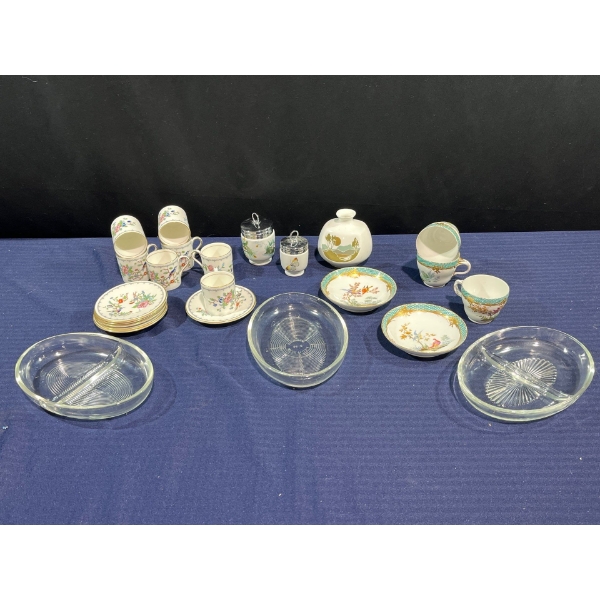 Collection of China and Glass; Aynsley, Highland Fine, Royal Worcester and more