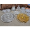 Image 2 : Crystalware + Amber Depression Glass Dish