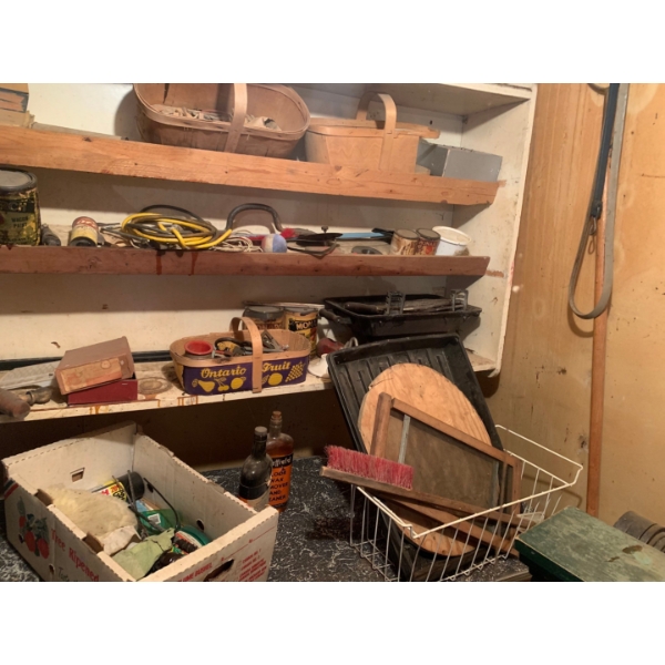 Mystery Garage lot, tools, vintage fruit baskets and more