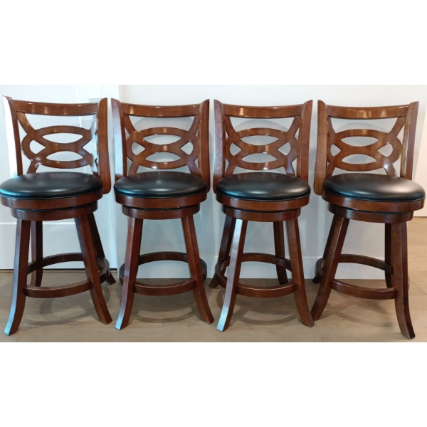 Four Sturdy Heavy-Duty Well Made Bar Stools That Swivel  17"w x18'd x37"tall