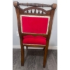 Image 4 : Antique 19 Century Oak w/ Velvet Upholstery Dining Chair 20x18x34 