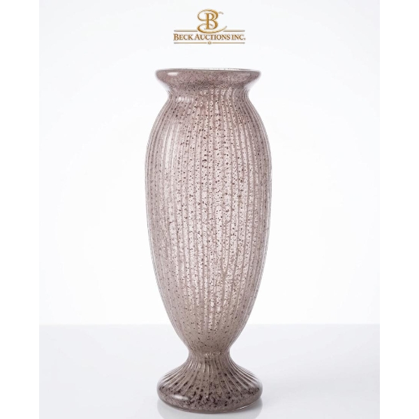 Ribbed Glass Vase 12''INCHES HEIGHT