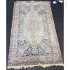 Image 1 : Silk Rug 57Wx91H (Peach, Navy, Cream, and Mint)