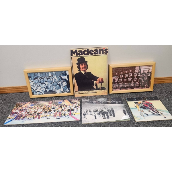 Hockey Memorabilia Including Photographs and 1972 Maclean's Magazine