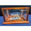 Image 1 : Mini Metal Figures and Display Case with a Mirror Back 15Wx10Dx9H