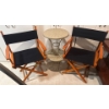 Image 1 : Luxury Directors Chairs w/ 2 Patio Side Tables