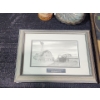 Image 2 : 2 Framed Art Selections , MCM Shell Tray, Tiki Cup and Magnifier Lamp