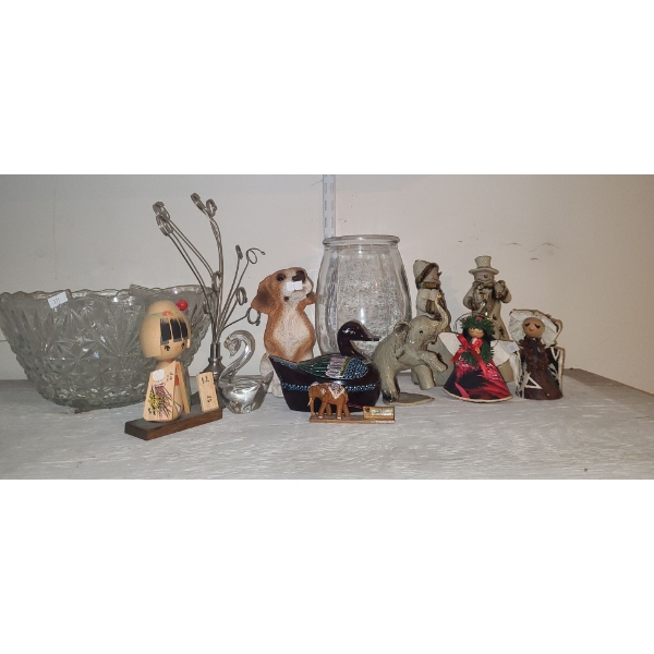 Beagle Puppy Figurine 3 W, 5 D, 8 T, Punch Bowl and Various Home Decor