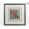 Image 3 : Painting Of A Northern Cardinal Bird Perched On A Snowy Branch 17''*17''INCHES.