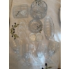 Image 1 : Crystal Serving Set with Heavy Cups and Handles, Various Dishware Pieces