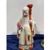 Image 2 : China Famile Rose Porcelain Statues, Buddhism 12H & Immortal Qinq 11H
