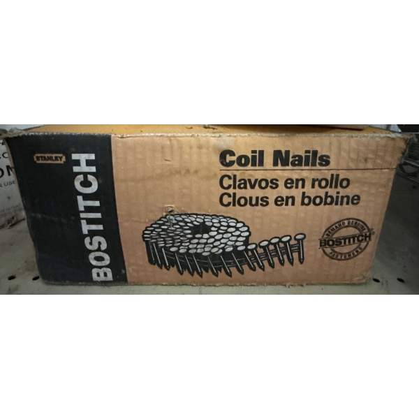 Bostitch Coil Nails (Large Box) & Bissett Fasteners 15 degree Angle Coil Nails(Large Box)