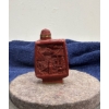 Image 2 : Red Square Carved Snuff Bottle with Spoon 3H