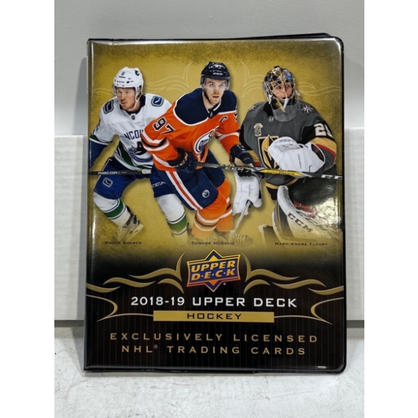 Binder of Upper Deck 2018/19 Collector Hockey Cards