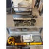 Image 1 : Laser level with several cans of fittings, copper nuts, and bolts, handmade vintage toolbox ALL