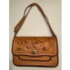 Image 2 : 1970s Genuine Python Leather Clutch w/ Hand Tooled Genuine Leather Embossed Handbag