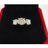 Image 1 : 2ct Round Moissanite with 1ct Set in Center, 0.5ct on Either Side in 925 Silver Ring - Size 7